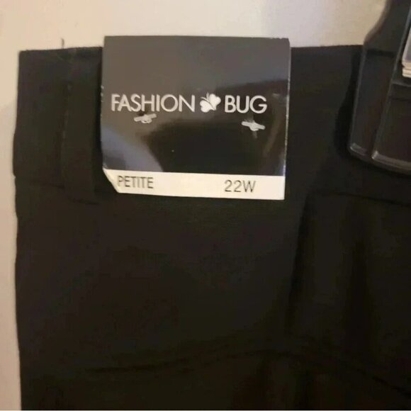 Fashion Bug Trousers 22WP 22 Petite Black Academia Preppy Office NWT 40wx26L VTG - Picture 5 of 10